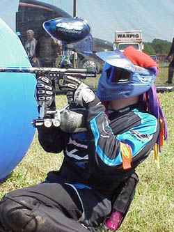 Tucking into a SupAir Bunker by the National Paintball NJ semi